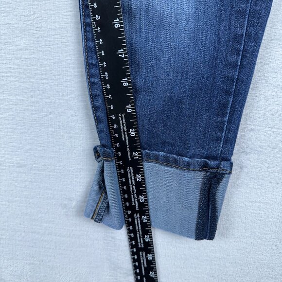 Gap Straight Leg Jeans Rolled Cuffed Hem Medium Wash Womens Blue Size 10/30R - Picture 9 of 11